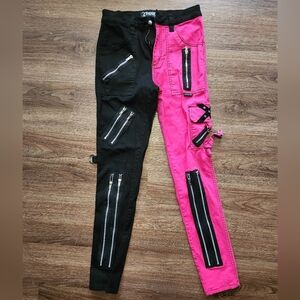 Vintage Y2K Tripp NYC Split Rage Black and Pink Pants